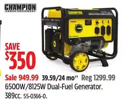 Canadian Tire CHAMPION 6500W/8125W Dual-Fuel Generator offer