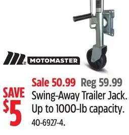 Canadian Tire Swing-Away Trailer Jack offer