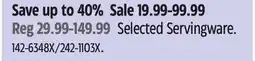 Canadian Tire Selected Servingware offer