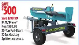 Canadian Tire Yardworks 25-Ton Full-Beam 224cc Gas Log Splitter offer