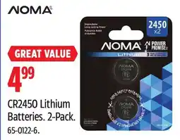 Canadian Tire CR2450 Lithium Batteries offer