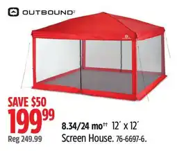 Canadian Tire OUTBOUND Screen House offer
