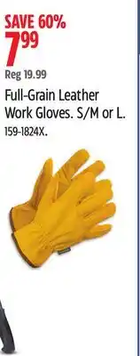 Canadian Tire Full-Grain Leather Work Gloves. S/M or L offer