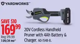 Canadian Tire YARDWORKS 20V Cordless Handheld Pruner with 4Ah Battery & Charger offer