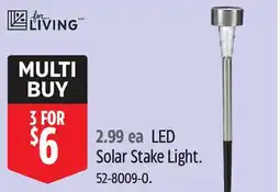 Canadian Tire 2.99 ea LED Solar Stake Light offer