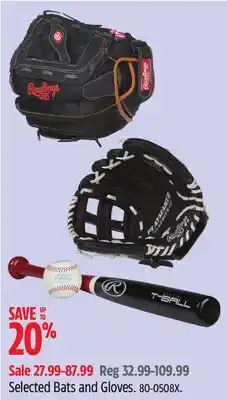 Canadian Tire Selected Bats and Gloves offer