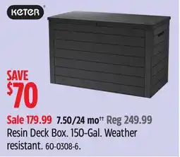Canadian Tire Resin Deck Box. 150-Gal. Weather resistant offer