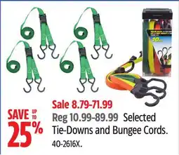 Canadian Tire Selected Tie-Downs and Bungee Cords offer