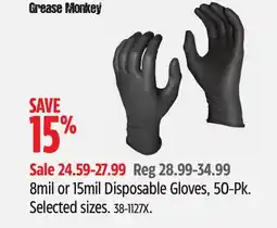 Canadian Tire Grease Monkey 8mil or 15mil Disposable Gloves offer