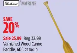 Canadian Tire Varnished Wood Canoe Paddle, 60 offer