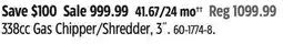 Canadian Tire 338cc Gas Chipper/Shredder offer