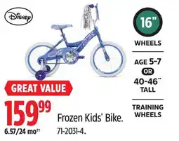Canadian Tire Disney Frozen Kids' Bike offer