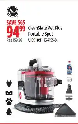 Canadian Tire Hoover CleanSlate Pet Plus Portable Spot Cleaner offer