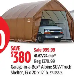 Canadian Tire Garage-in-a-Box Alpine SUV/Truck Shelter offer