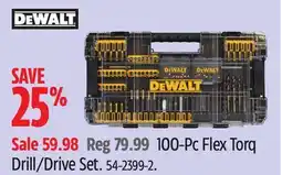 Canadian Tire DEWALT 100-Pc Flex Torq Drill/Drive Set offer