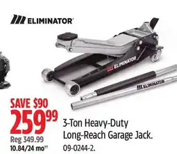 Canadian Tire ELIMINATOR 3-Ton Heavy-Duty Long-Reach Garage Jack offer