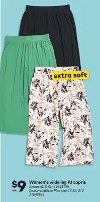Giant Tiger Women's wide leg PJ capris offer