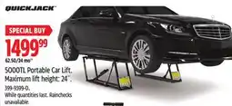 Canadian Tire QuickJack 5000TL Portable Car Lift offer