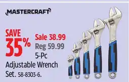 Canadian Tire Mastercraft 5-Pc Adjustable Wrench Set offer