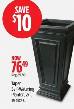 Canadian Tire Taper Self-Watering Planter, 27˝ offer