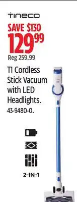 Canadian Tire TINECO TI Cordless Stick Vacuum with LED Headlights offer
