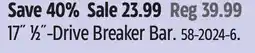 Canadian Tire 17 ½-Drive Breaker Bar offer