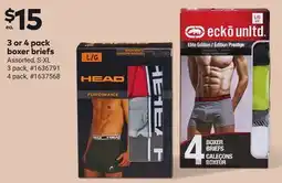 Giant Tiger 3 or 4 pack boxer briefs offer