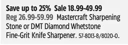 Canadian Tire Mastercraft Sharpening Stone or DMT Diamond Whetstone Fine-Grit Knife Sharpener offer