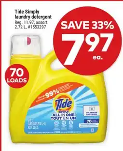 Giant Tiger Tide Simply laundry detergent offer