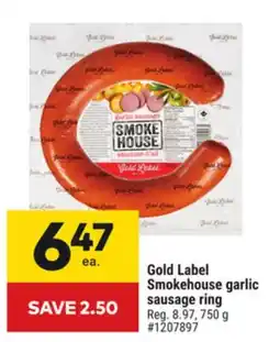 Giant Tiger Gold Label Smokehouse garlic sausage ring offer
