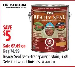 Canadian Tire Ready Seal Semi-Transparent Stain offer