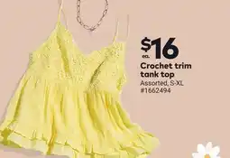 Giant Tiger Crochet trim tank top offer