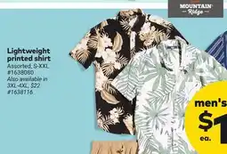 Giant Tiger Lightweight printed shirt offer