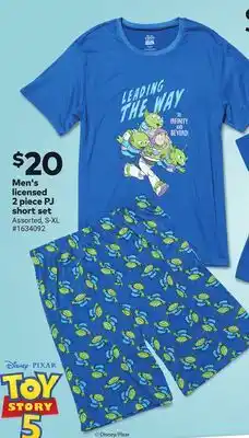 Giant Tiger Men's licensed 2 piece PJ short set offer