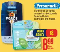 Jean Coutu PERSONNELLE Selected blade cartridges and razors offer