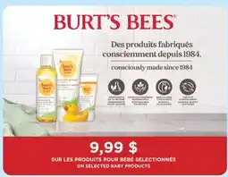Jean Coutu BURT'S BEES ON SELECTED BABY PRODUCTS offer