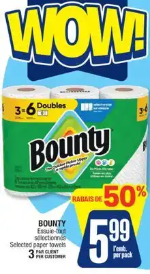 Jean Coutu BOUNTY Selected paper towels offer