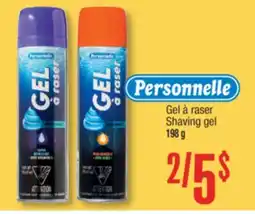 Jean Coutu Personnelle Shaving gel offer