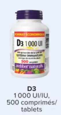 Jean Coutu D3 1 000 UI 500 tablets offer