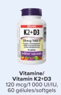 Jean Coutu WEBBER NATURALS Vitamin K2+D3 offer