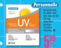 Jean Coutu PERSONNELLE UV ray detection stickers offer