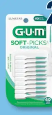 Familiprix GUM Soft-Picks dental picks with travel case 40un offer