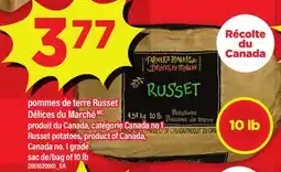 Maxi POMMES DE TERRE RUSSET DÉLICES DU MARCHÉ | RUSSET POTATOES, SAC DE 10 LB offer