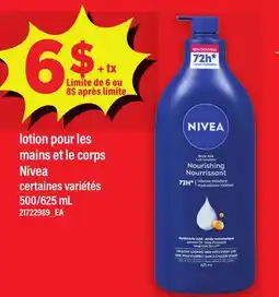 Maxi LOTION POUR LES MAINS ET LE CORPS NIVEA, 500/625 ML offer