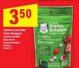 Maxi COLLATIONS POUR BÉBÉS GERBER BIOLOGIQUE | BABY SNACKS offer