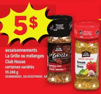 Maxi ASSAISONNEMENTS LA GRILLE OU MÉLANGES CLUB HOUSE offer