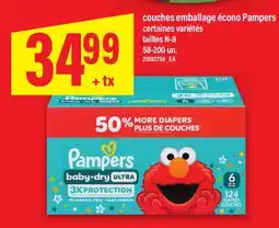 Maxi COUCHES EMBALLAGE ÉCONO PAMPERS | TAILLES N-8, 58-200 un offer