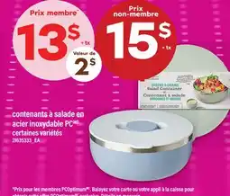 Maxi CONTENANTS À SALADE EN ACIER INOXYDABLE PC offer