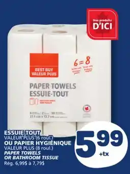 Marché Bonichoix VALEUR PLUS PAPER TOWELS OR BATHROOM TISSUE offer