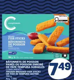 Marché Bonichoix COMPLIMENTS FROZEN BREADED FISH STICKS OR FISH IN TEMPURA BATTER offer